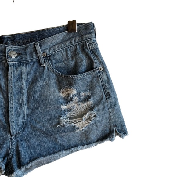 CoH Chloe Frayed Hem Jean Shorts Size 30 Blue Denim 100% Cotton Distressed - Picture 4 of 12